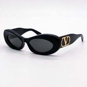 NEW VALENTINO SUNGLASSES VLS-178A BLACK GRAY WOMEN EYEWEAR